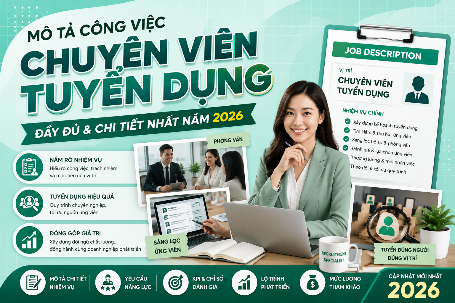 MÔ TẢ CÔNG VIỆC CHUYÊN VIÊN TUYỂN DỤNG ĐẦY ĐỦ VÀ CHI TIẾT NĂM 2026 