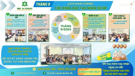 BỨT PHÁ SỰ NGHIỆP CÙNG KHÓA HỌC NHÂN SỰ THÁNG 9 - MỞ LỐI DẪN ĐẦU, CHINH PHỤC TƯƠNG LAI! 