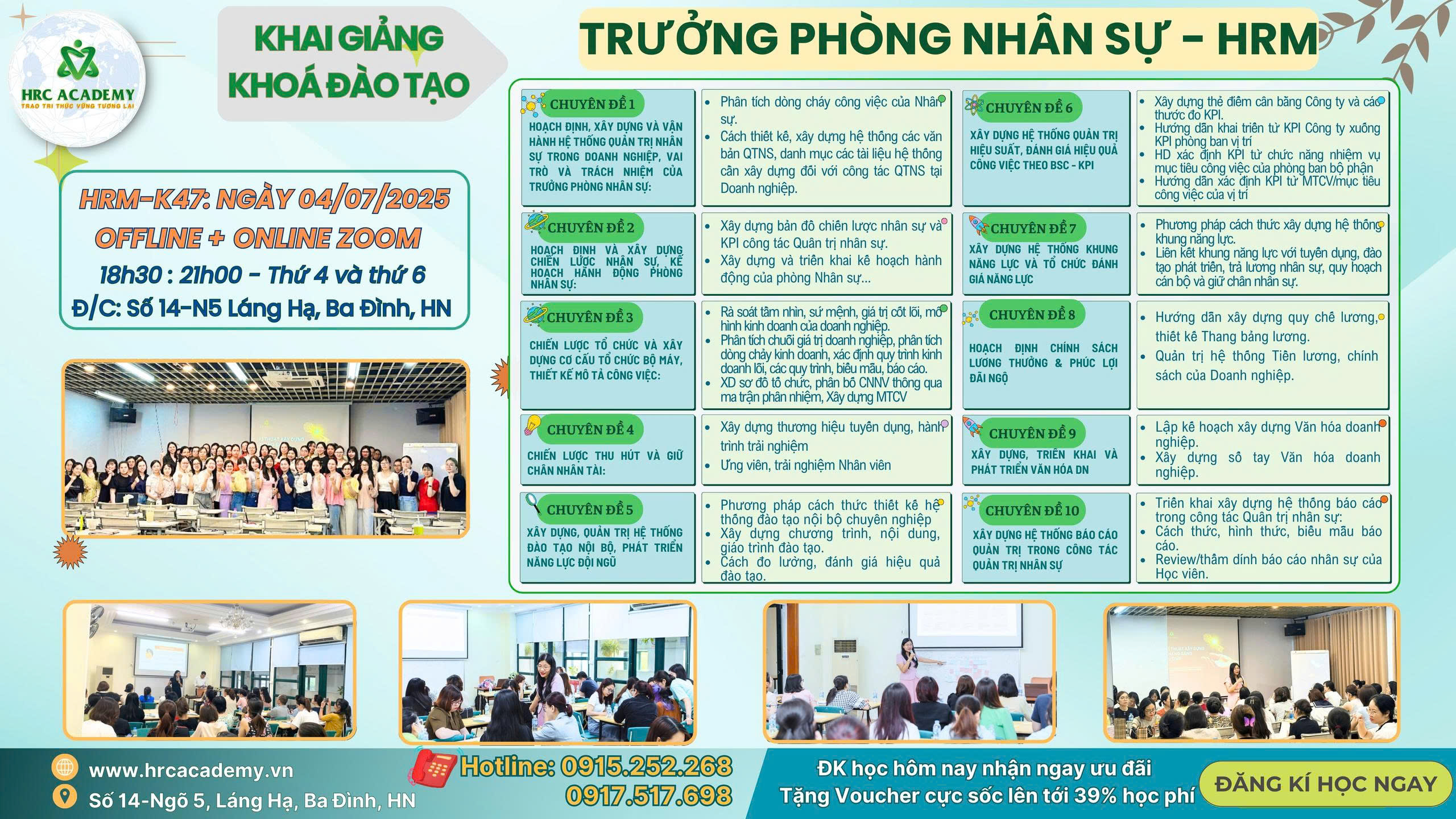 KHAI GIẢNG LỚP TRƯỞNG PHÒNG NHÂN SỰ  - HRM K47