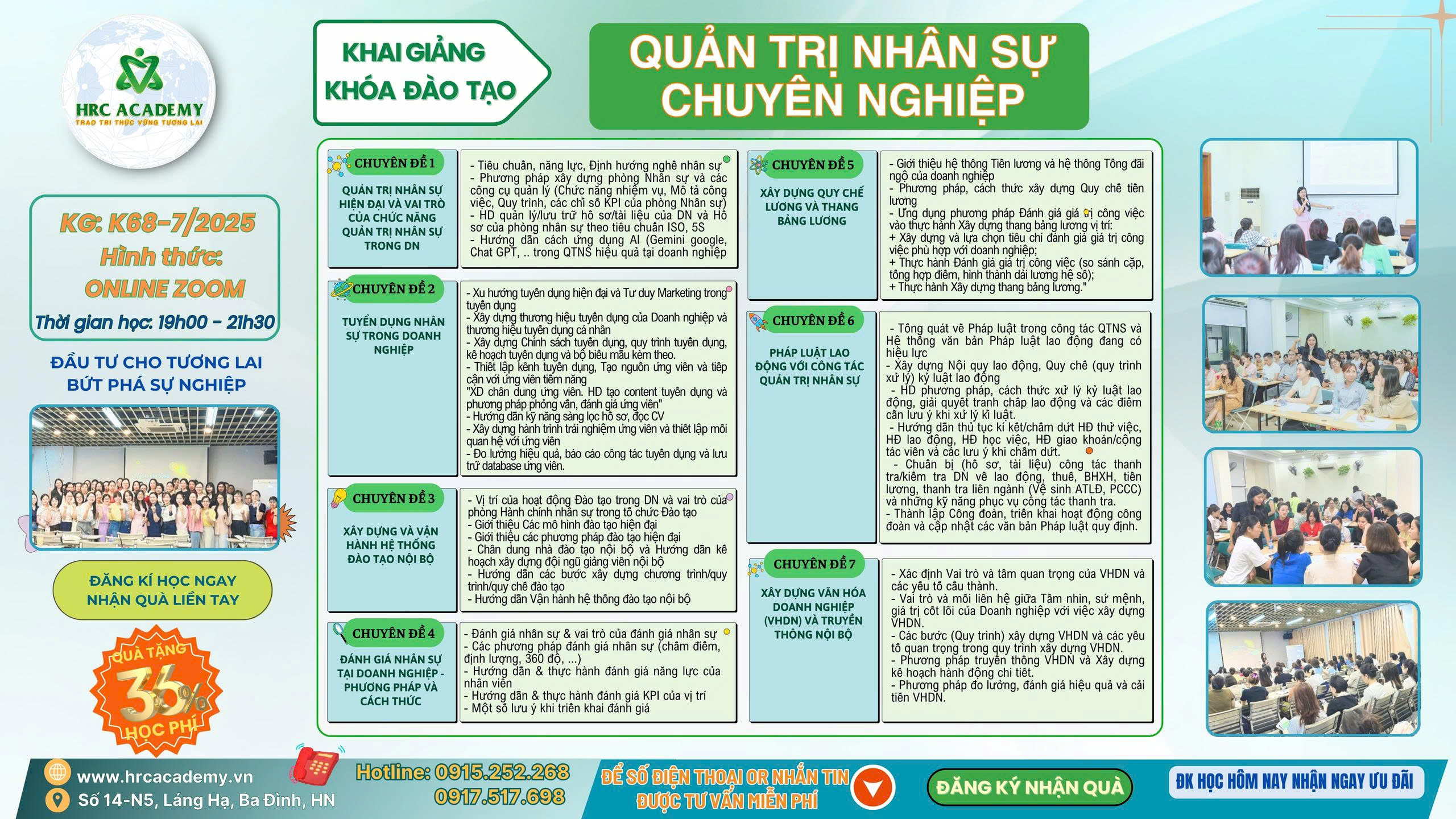 KHAI GIẢNG LỚP QUẢN TRỊ NHÂN SỰ CHUYÊN NGHIỆP K68