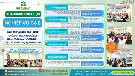 KHAI GIẢNG LỚP NGHIỆP VỤ C&B GEN 134 - CƠ HỘI TRỞ THÀNH CHUYÊN VIÊN C&B