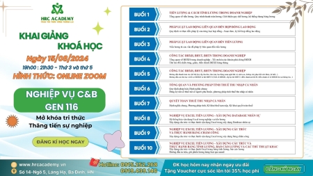 15/08 HRC ACADEMY KHAI GIẢNG KHÓA HỌC NGHIỆP VỤ C&B 116