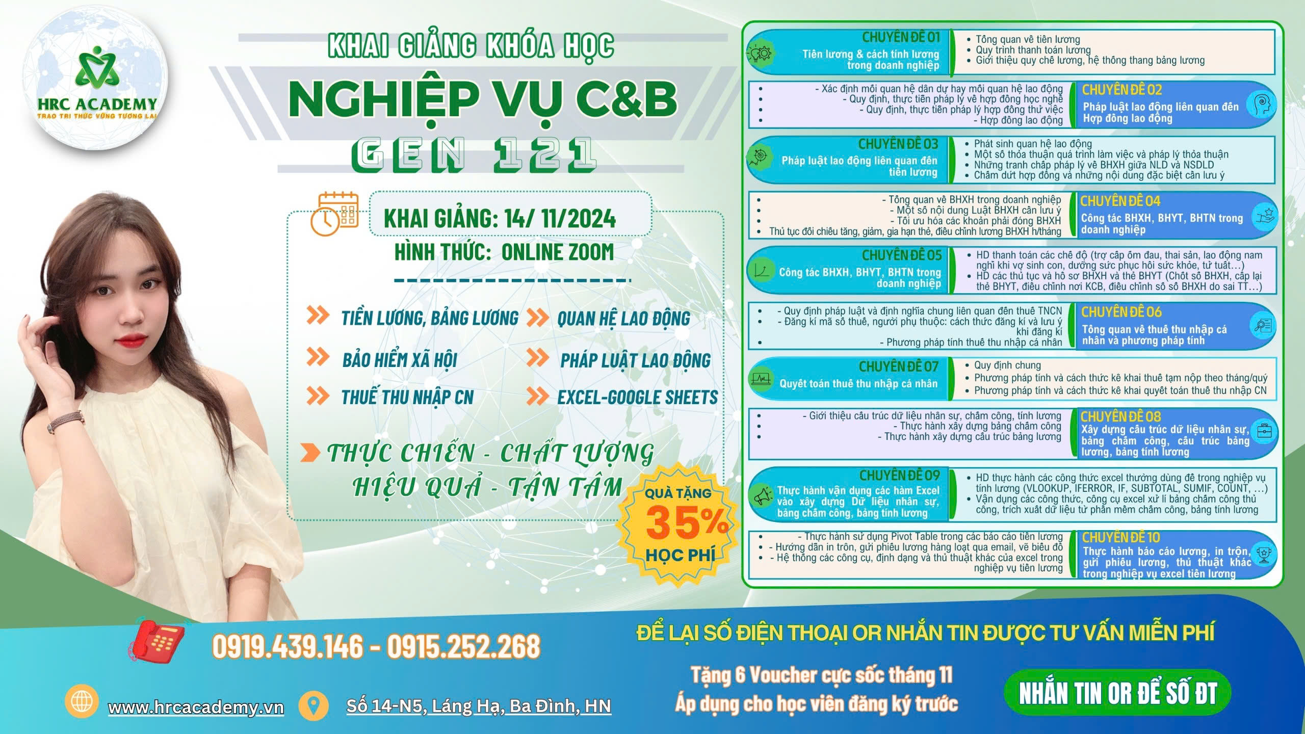 🌟CHINH PHỤC NGHIỆP VỤ C&B – KHAI GIẢNG LỚP NGHIỆP VỤ C&B 121🌟