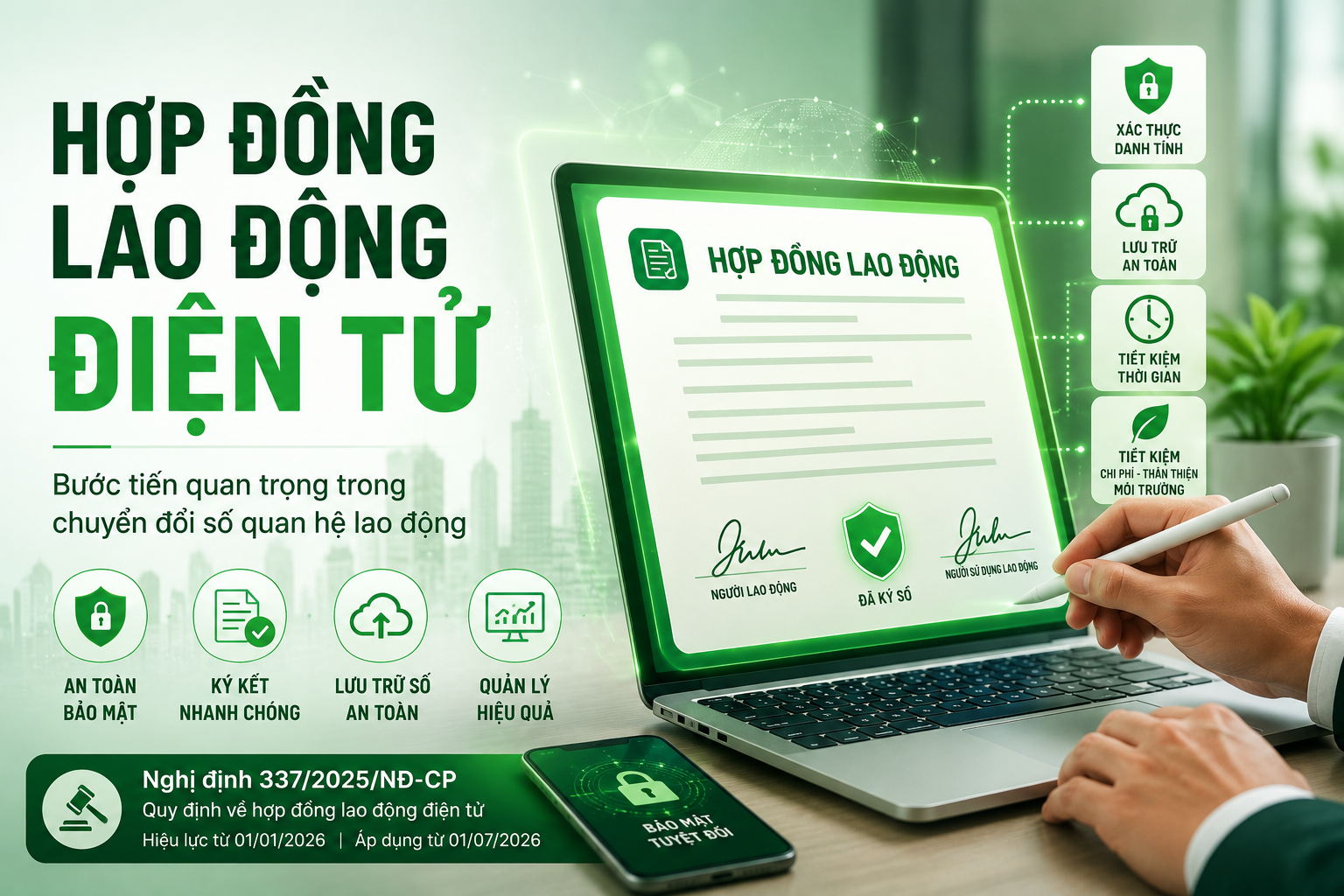 THỰC HIỆN QUY ĐỊNH VỀ HỢP ĐỒNG LAO ĐỘNG ĐIỆN TỬ TỪ 01/07/2026